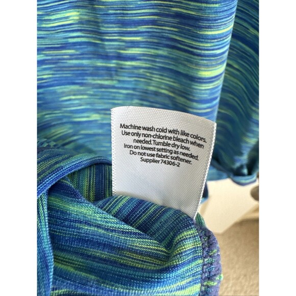 Xersion Women's Short-Slve Space-Dye Elastic-Back Tee Size Small New Athens Blue - Picture 4 of 5